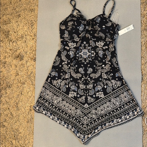 No Boundaries Dresses & Skirts - Black and White Paisley Romper